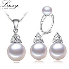 Wedding freshwater pearl jewelry sets women,natural pearl jewelry 925 sterl