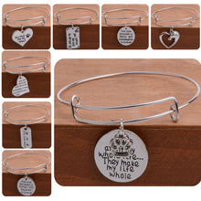 Fashion Family Mom Dad Heart Crystal Charm Bracelet For Women Men Bangle Je