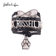 Little MingLou Infinity love Jack russell mom bracelet dog pet paw charm me