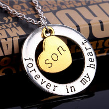 Christmas Gift Fashion Mom Necklace Son Love Forever in my Heart Dad Neckla