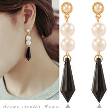 Hot Earrings Black Earring With Rhinestone No Piercing Ear Clip Pearl Clip
