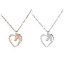 Jisensp Fashion Jewelry Accessory Horse in Heart Necklace for Women Mom Gif