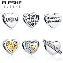 Authentic 925 Sterling Silver BEST MOM,FOREVER FRIENDS Love Heart European