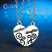 COLSEN 2017 Mother daughter Heart Pendant Mom Daughter Family Love Zinc all