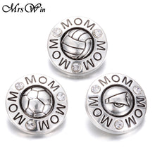 10pcs/lot New Arrival Mom Snap Jewelry MOM Cheer Sports Metal 18mm Snap But