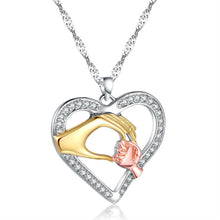 Yinian Mother Baby Heart Pendant Mom Daughter Son Child Family Love Cubic Z