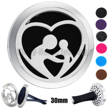 30mm Love Mom and Baby Round Steel 316L Stainless Steel Aromatherapy / Esse