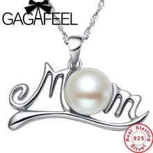 Mom Letters Pendant Pure 925 Sterling Silver Freshwater Pearl Pendants Fit