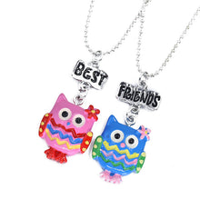 Mom And Daughter BFF Jewelry 2Pcs/ Set Best Friends Charms Choker Pink Owl
