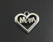 10pcs Antique Sliver Love MOM Heart Charm Pendants For Jewelry Making DIY H