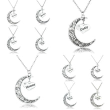 Retro Style Mom Dad NaNa Moon Vintage Pendant Necklace Sis Mother Father Wo