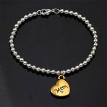 New Arrival Fashion Handmade Copper Beads Silver Gold Color Heart Love Mom