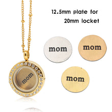 Panpan 12.5mm plate 316L Stainless steel "mom" plates for 20mm round locket