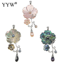 YYW Wedding Jewelry Mom Gifts Abalone Pink Black White Shell Pendants Mothe