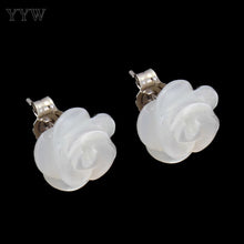 YYW High Grade Mother of Pearl White Shell Stud Earring Jewelry Women Brida