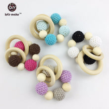 Let's Make Wooden Teething Bracelets Set(4pc)Montessori Toddler Toys Mom Nu