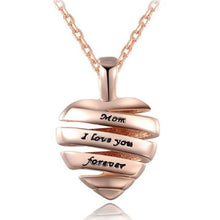 Best Gift for Mother Necklace Heart Pendant Charm "Mom I love you forever"