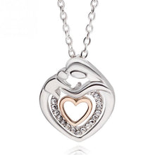 New Korean Heart Mom&Baby Necklaces Silver Color Women Pendant Jewelry Moth