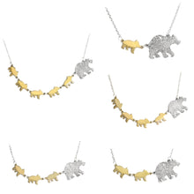 ZHEFANKU Mama Bear And Cub Animal Pendant Necklace Gold Silver Mother Kids