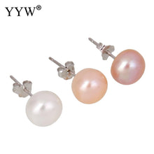 YYW Wholesale Natural White Pink Purple Freshwater Pearl Earrings Jewelry M