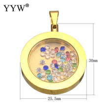 YYW New Designs Women Mom Gifts Gold color Stainless Steel Pendants Rhinest