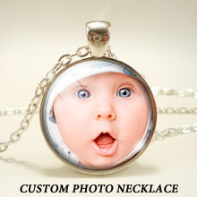 Personalized Photo Pendants Custom Glass Cabochon Necklace Photo of Your Ba
