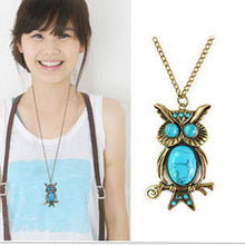 New Women Vintage Gold Silver Plated Rhinestone OWL Pendant Long Chain Neck