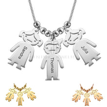 Mom Jewelry   Mother's Necklace with Engraved Children Charms   Ro Personal