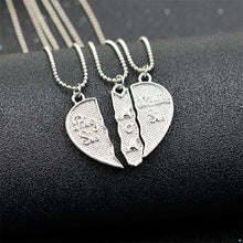 3pcs/set Pendant Necklace Engarved "Big Sis MOM Little Sis" Love Heart Pend