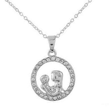 Mothers Day Gifts For Mom Love Necklace Embrace Baby Rhinestone Pendant Lon