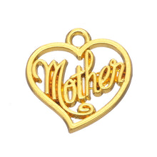 Skyrim 20Pcs Carved Word Mother Heart Charm Pendant  DIY Necklace Jewelry M