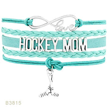 (10 PCS/Lot) Infinity Love Hockey Mom Bracelets For Women Men Charm Gift fo