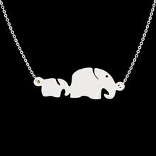 10pcs/lot Fashion Gold Color Mom Baby Elephant Necklace Trendy Jewelry Char