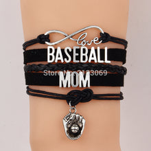 (10Pcs/Lot) Infinity Love Charm Bracelet Baseball Mom Bracelets & Bangles H