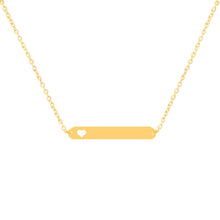 Minimal Bar With Heart Collar Necklace Women Boho Jewelry Stainless Steel G