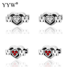 New 5 10mm 20pcs European Beads Big Hole Beads Zinc Alloy Word Mom European