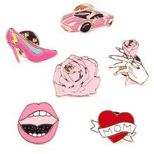 Creative Cute Cartoons Car Mom Love Heart Rose Flower High Heel Shoes Lip B