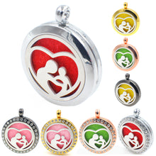XX15 Stainless Steel Aromatherapy Diffuser "Mom &baby"Locket Floating perf