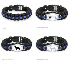 (10 PCS/lot) BLUE Black Thin Blue Line K9 Canine Dog Patrol Dog Paracord Su