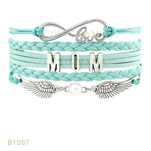 (10 PCS/Lot) Infinity Love Mom Angel Wing Charms Bracelets For Women Men Je