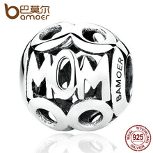 BAMOER Christmas Gift 100% 925 Sterling Silver MOM Pendant Charms for Mothe