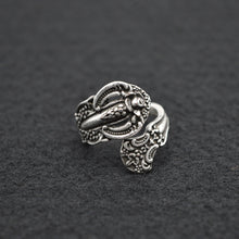 1pcs Women Elegant Flower Spoon Rings Victorian Period Silver Spoon Jewelry