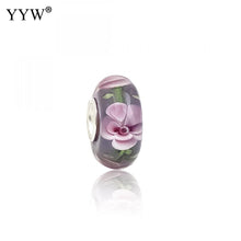 Handmake Jewelry Silver color plated Flowers for Mom Original Lampwork Char