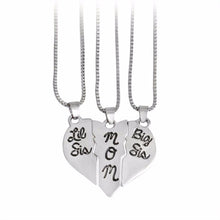 3pcs/set Heart shaped Puzzle Necklace Mother's Day Gift lil sis mom big si