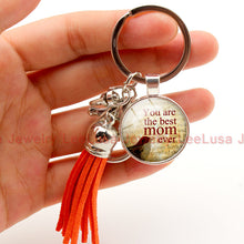 Silver Color plated key chain  you are the best mom ever pendant keychain m