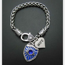 my shape Police Sister Bracelet Police Badge Charm Mom and Daughter Bracele