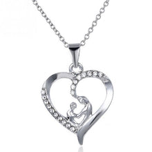 Mother's Day Gift Fashion Mom Child Heart Pendant Chain Family Love Necklac