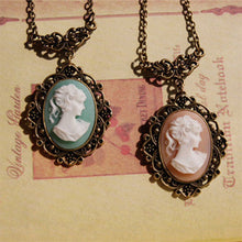 Victorian Lady Cameo Pendant Necklace Mother's Day Gifts for Mom Handmade V