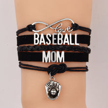 Infinity Love Baseball Mom Bracelet & Bangle Baseball Glove Charm Leather H