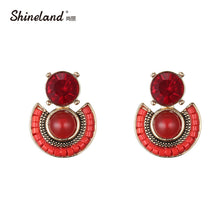Shineland Newest Brincos Fashion Jewelry Stud Earrings For Women Resin Ston